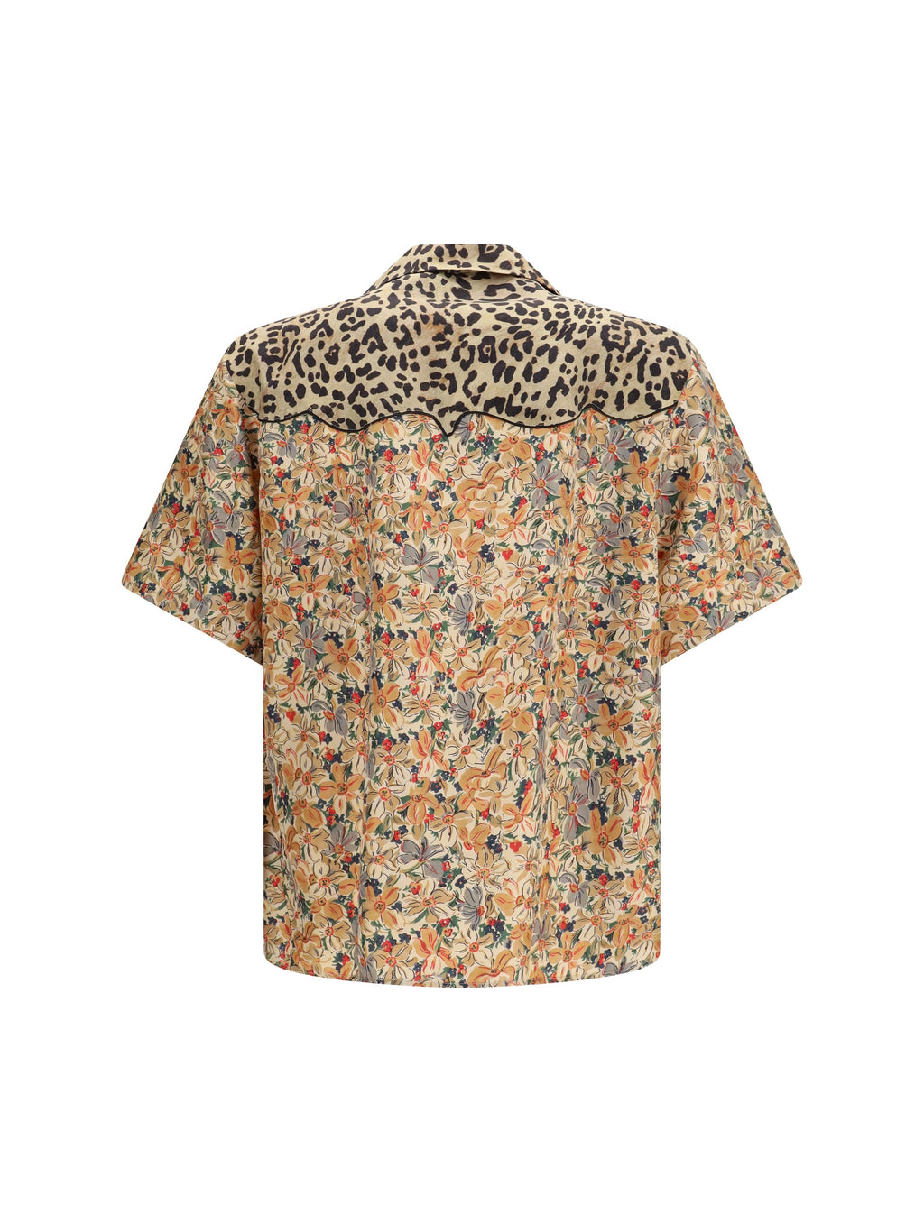 Valentino Men Short-Sleeve Floral And Leopard Print Shirt