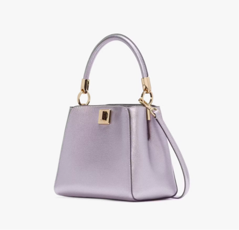 NWT Kate Spade Phoebe Top Handle Leather Satchel In Metallic Lavender