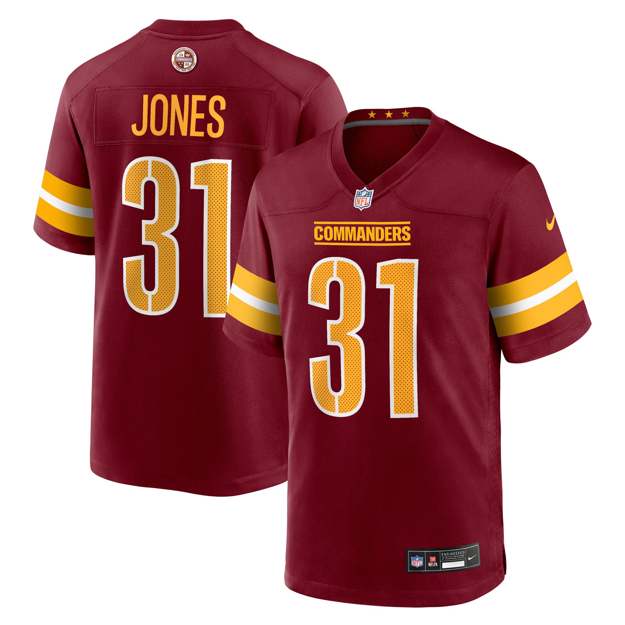 Washington Commanders Jonathan Jones Burgundy Team Game Jersey