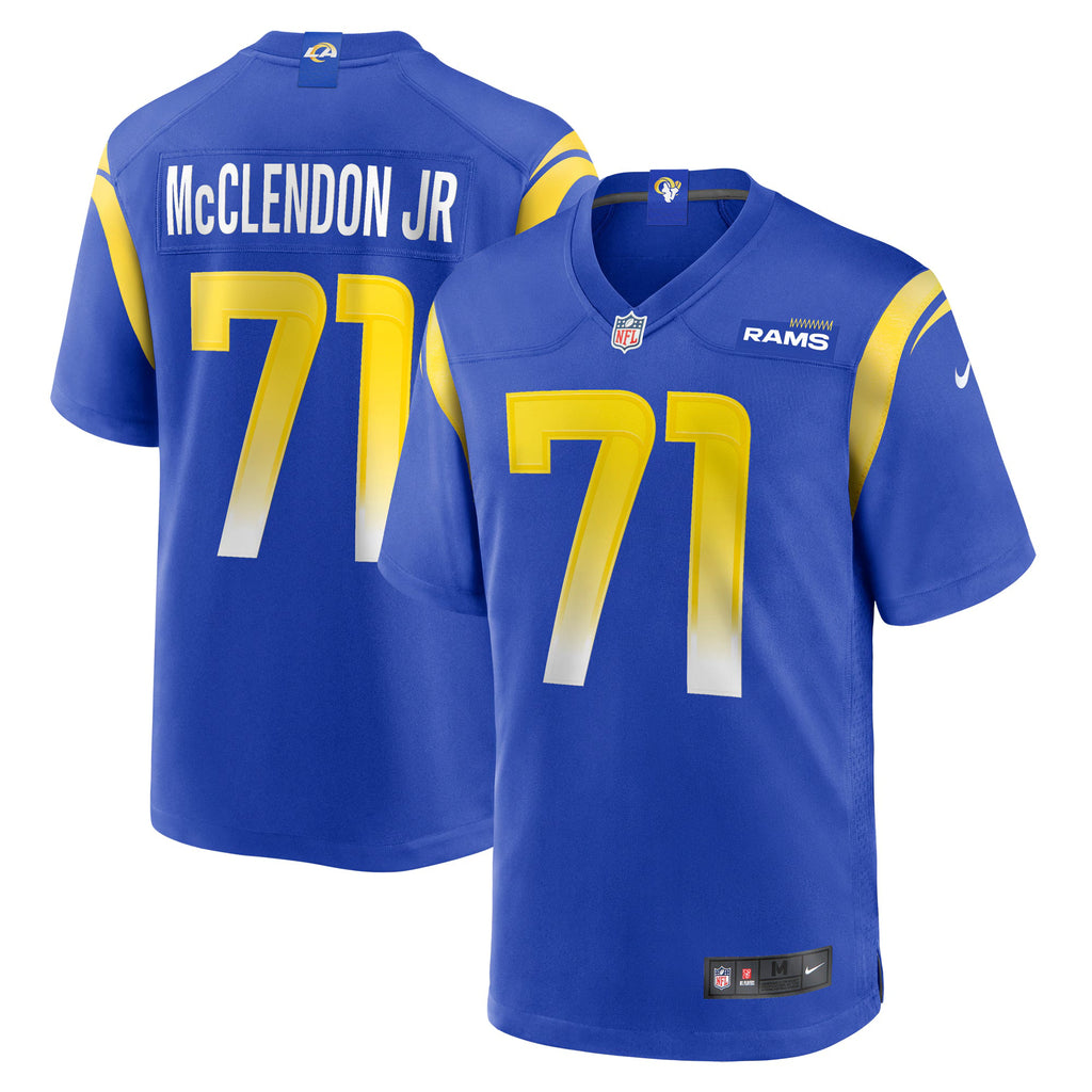 Los Angeles Rams Warren McClendon Jr. Royal Team Game Jersey