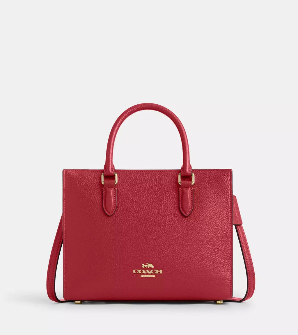 NWT Coach Maggie Small Tote Convertible Leather Bag In Red