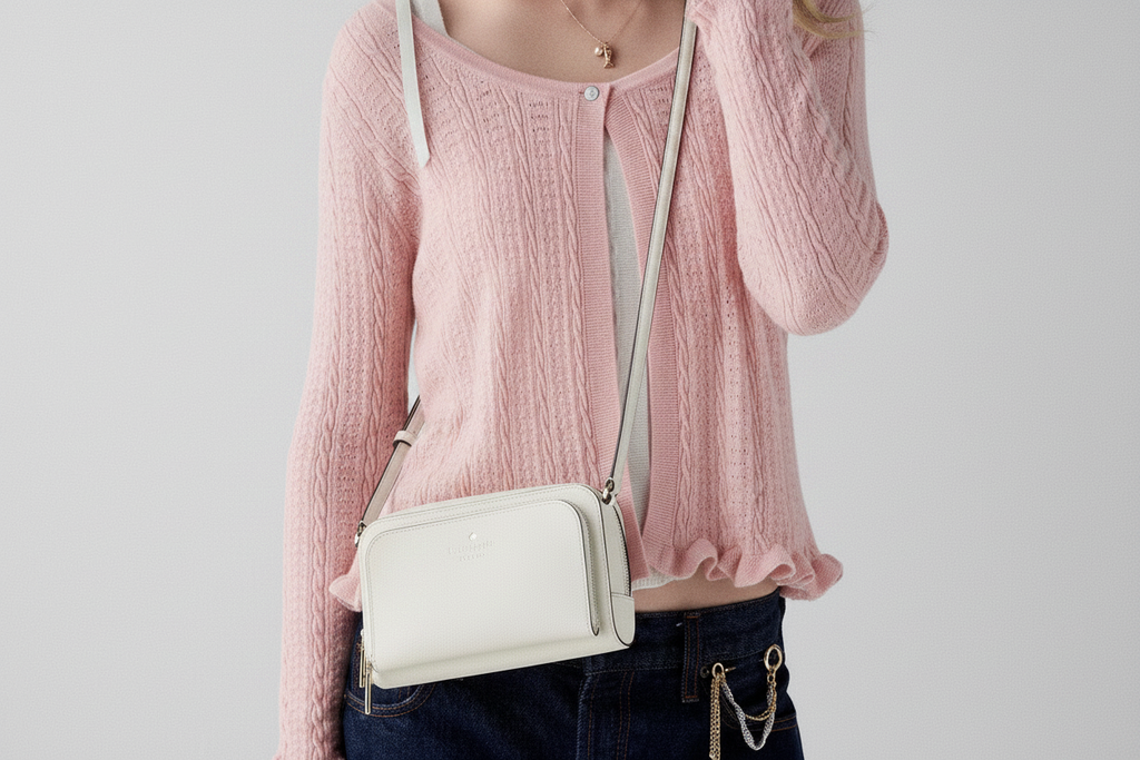 NWT Kate Spade  Staci Dual Zip Around Mini Crossbody In Meringue