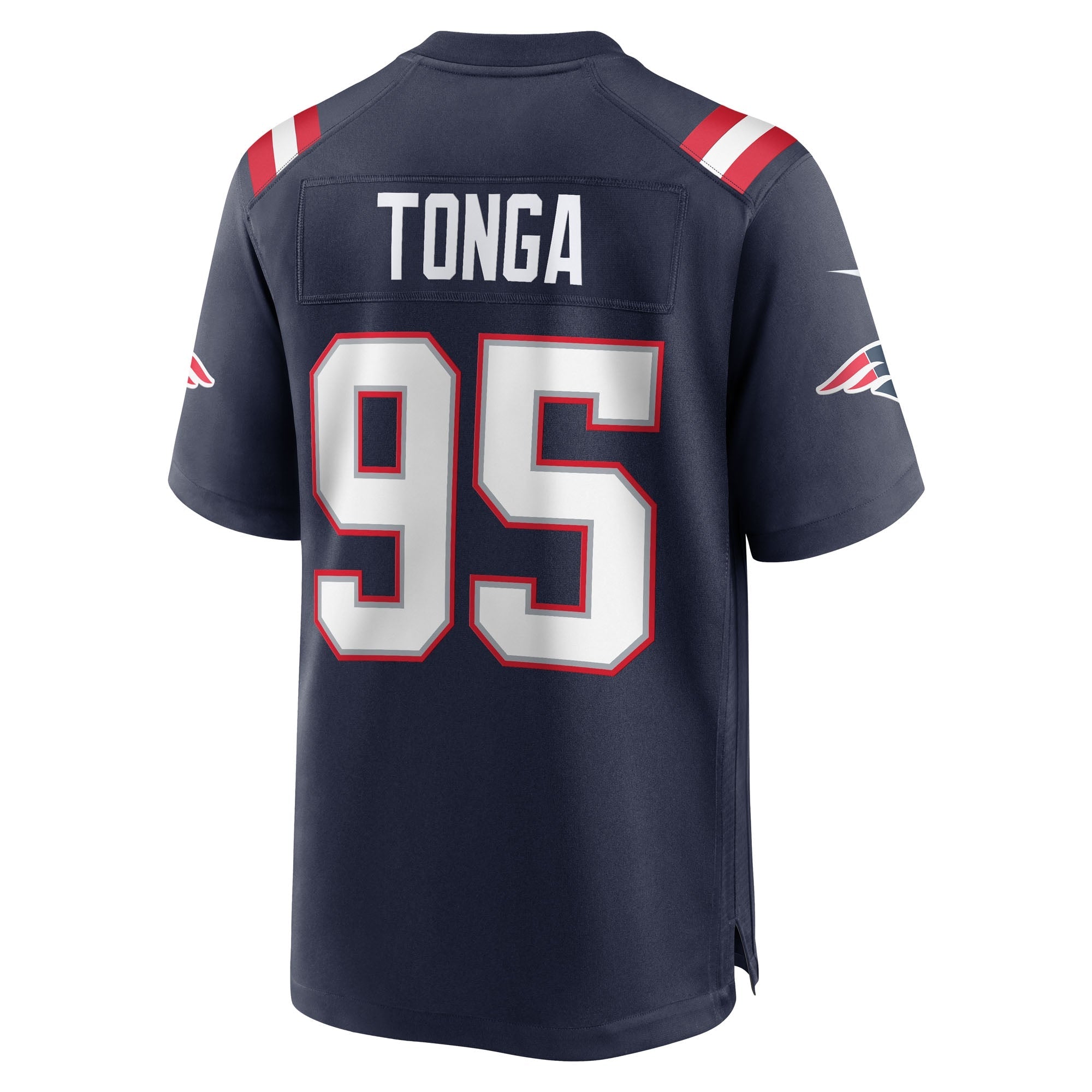 New England Patriots Khyiris Tonga Navy Team Game Jersey