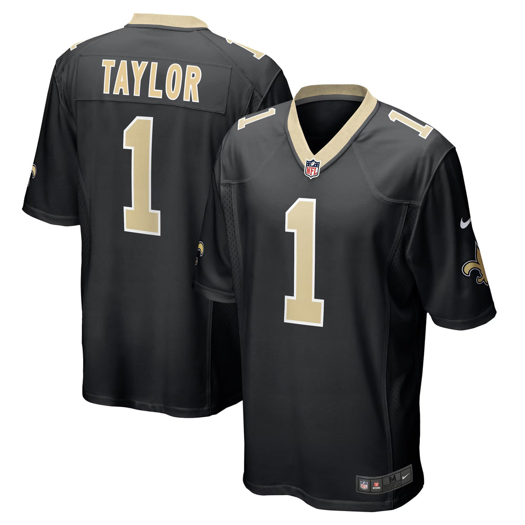 New Orleans Saints Alontae Taylor Black Team Game Jersey