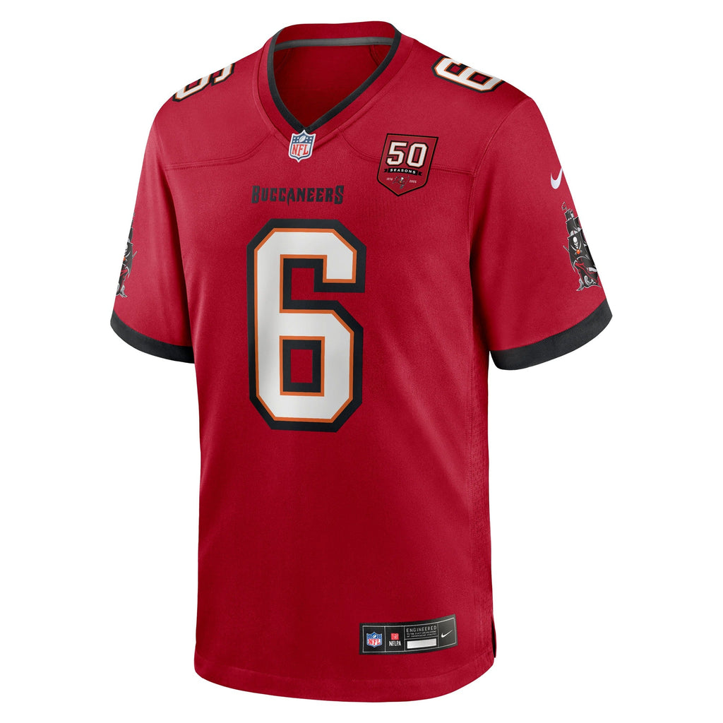 Tampa Bay Buccaneers Baker Mayfield Red 50th Season Team Game Jersey