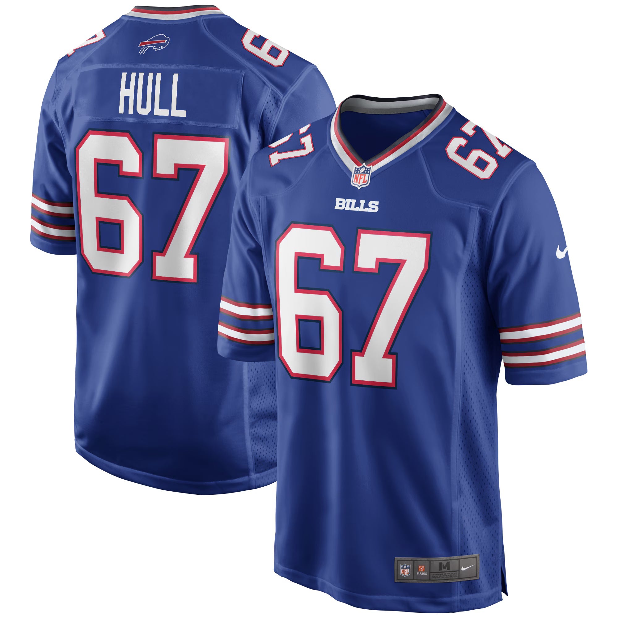 Buffalo Bills Kent Hull Royal Game Retired Player Jersey