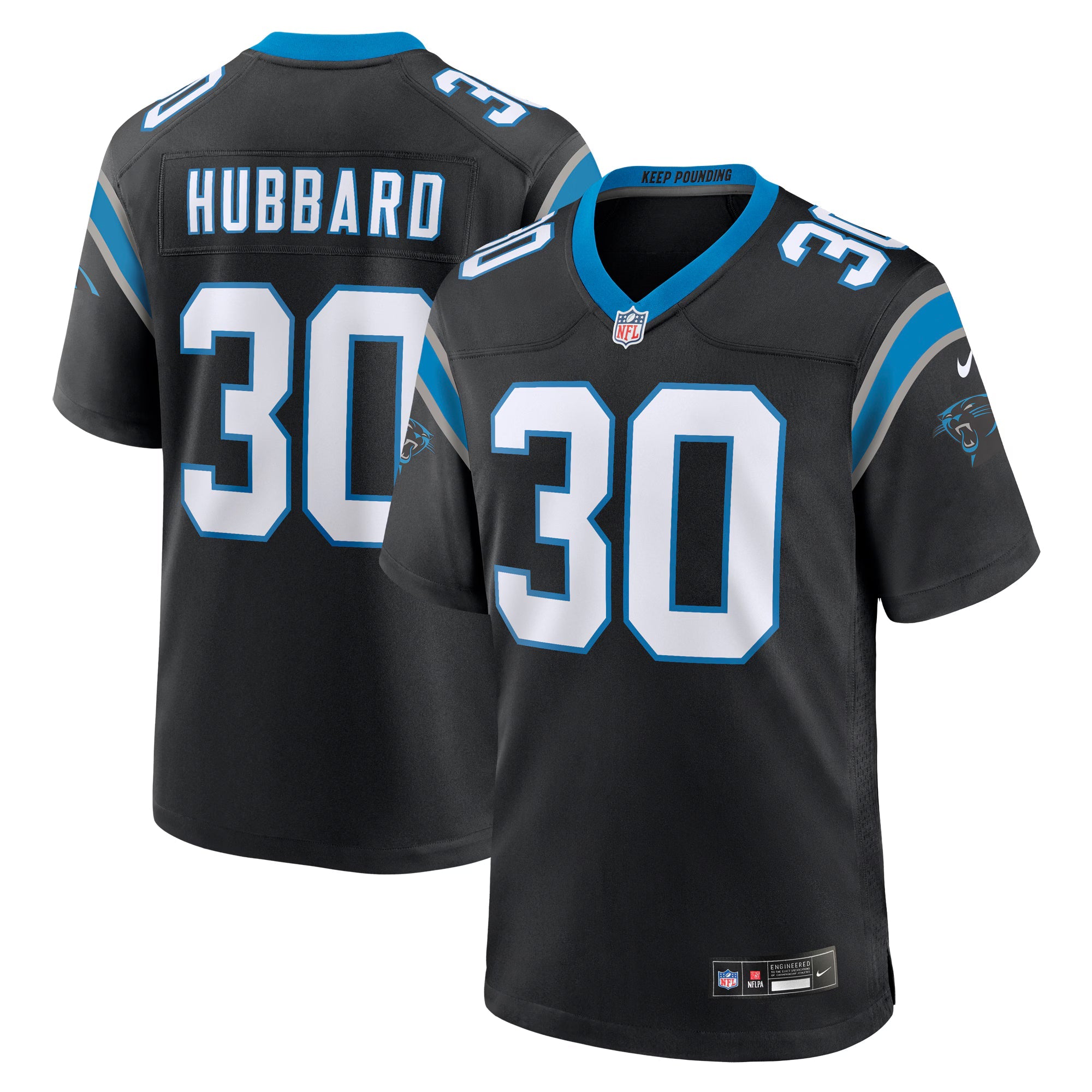 Carolina Panthers Chuba Hubbard Black Team Game Jersey