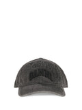 Ganni Women Baseball Cap In Embroidered Denim