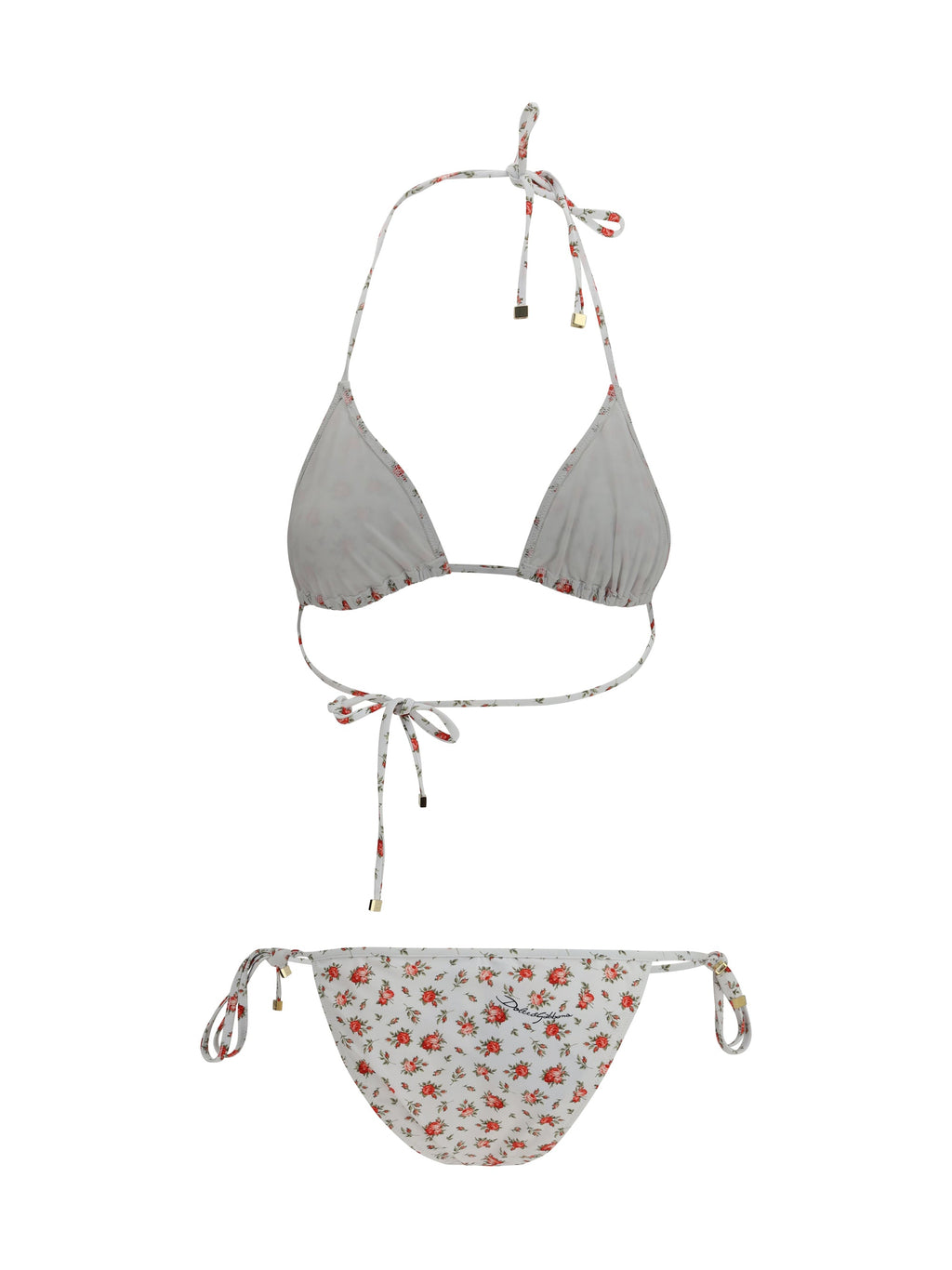 Dolce & Gabbana Women Triangle Bikini With Roselline Print