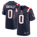 New England Patriots Christian Gonzalez Navy Team Game Jersey