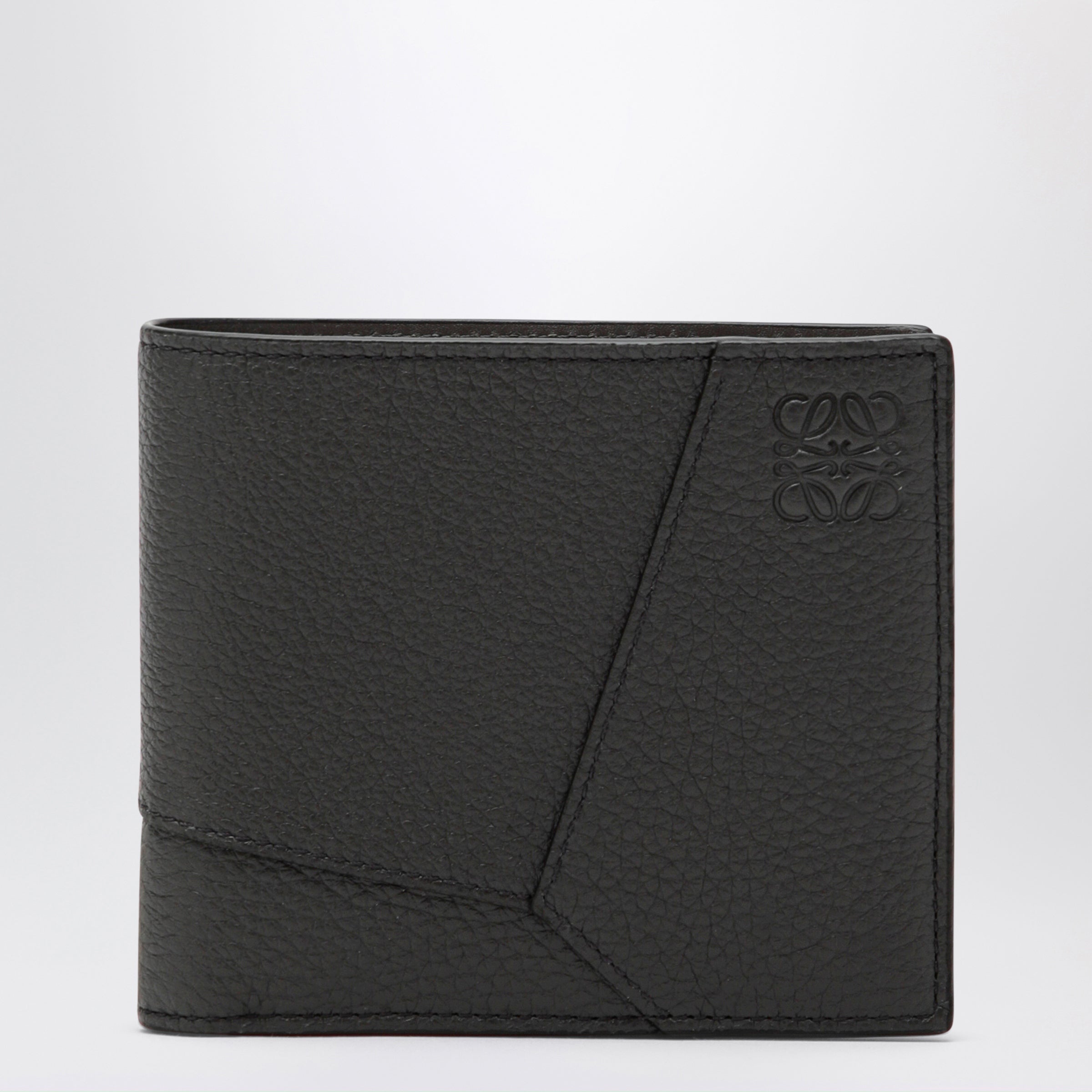 Loewe Dark Grey Puzzle Bi-Fold Wallet In Grained Leather Men