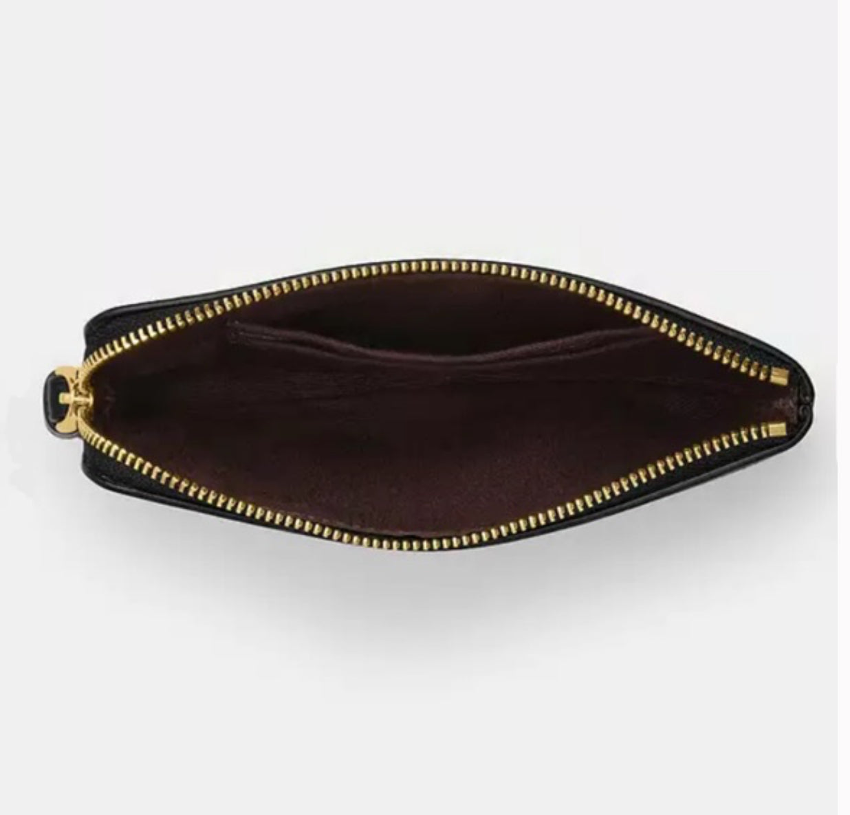 NWT Corner Zip Leather Wristlet with Rivets In Black