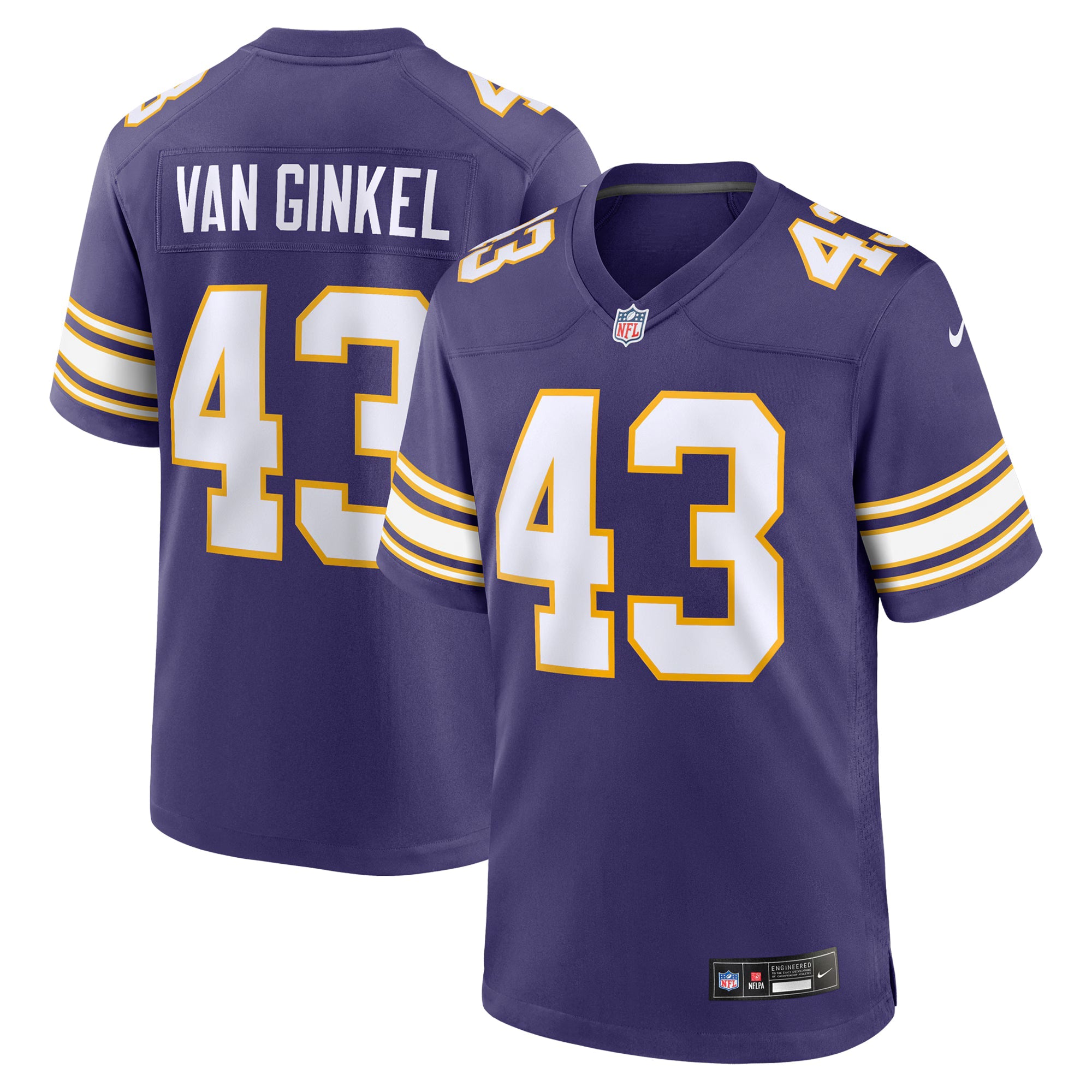 Minnesota Vikings Andrew Van Ginkel Purple Alternate Game Jersey