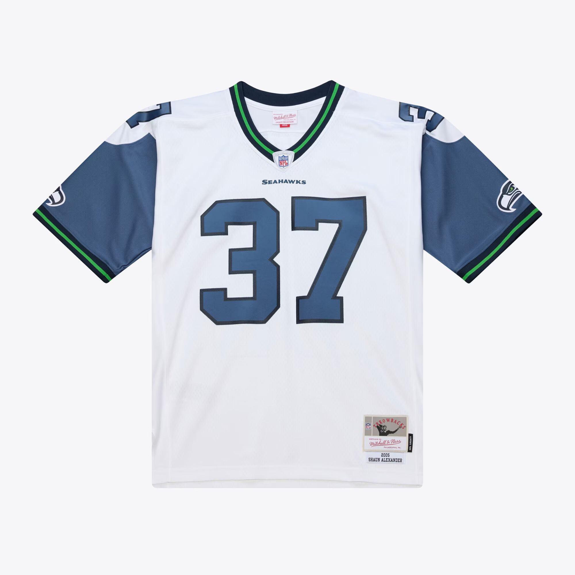Seattle Seahawks Shaun Alexander Mitchell & Ness White 2005 Legacy Throwback Replica Jersey
