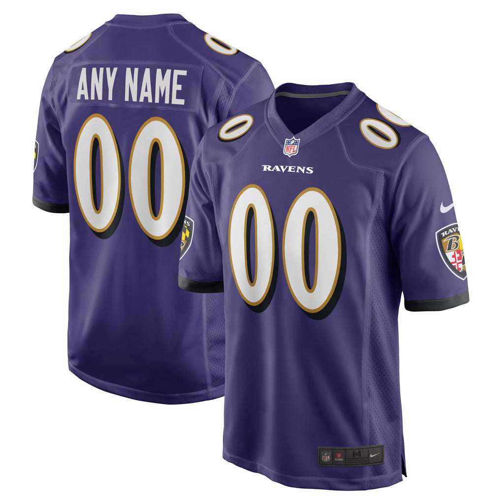 Baltimore Ravens Purple Custom Game Jersey