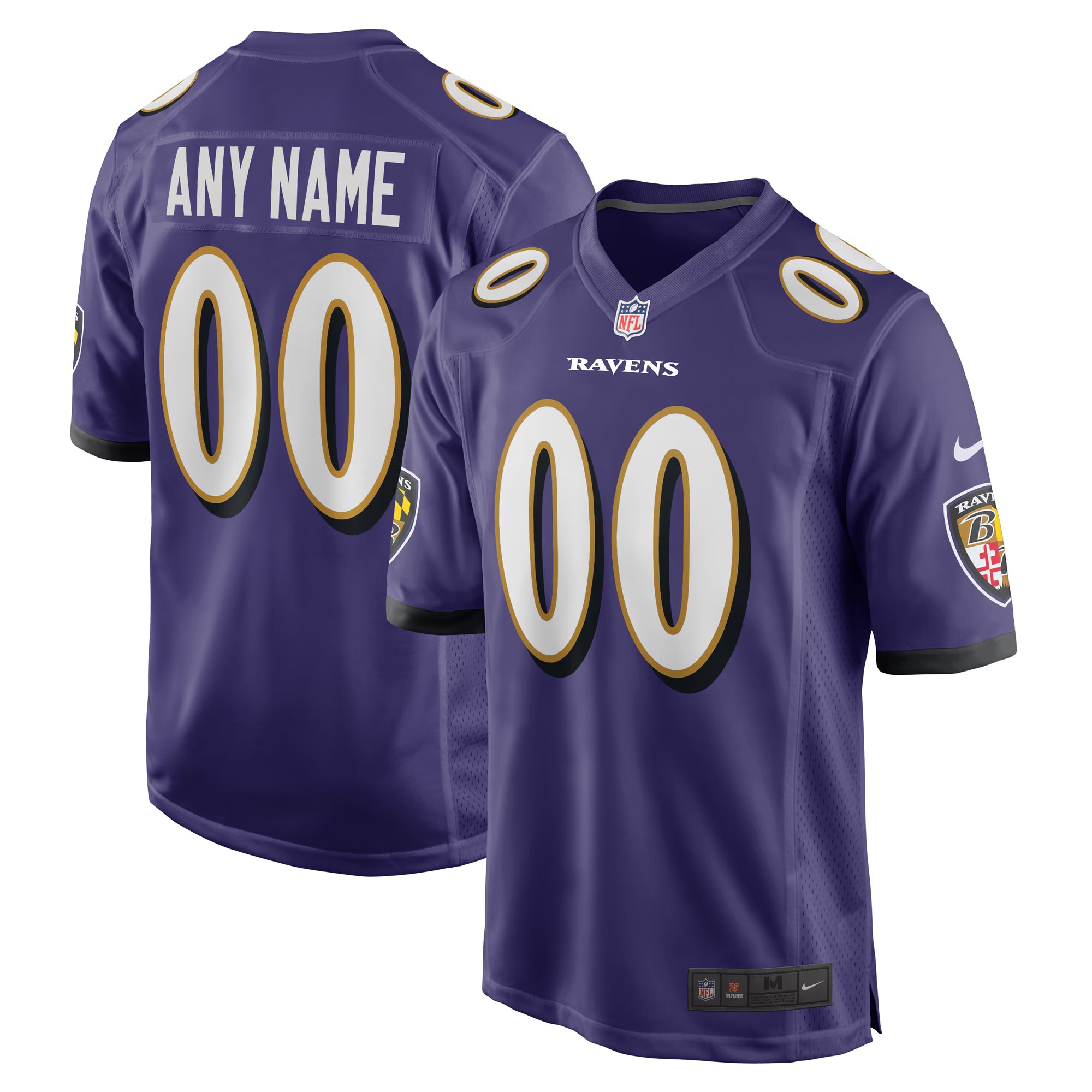 Baltimore Ravens Purple Custom Game Jersey