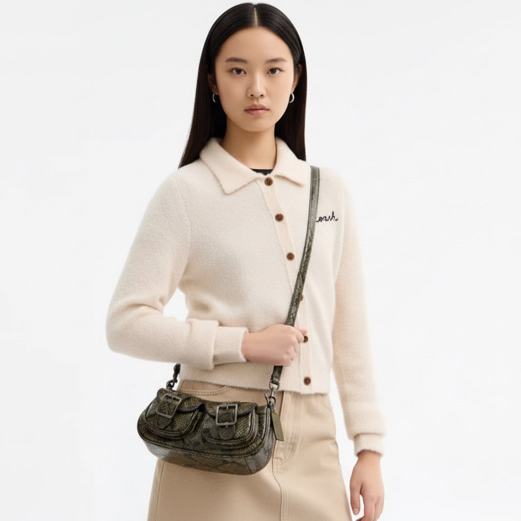 NWT Coach Leather Ashton Bag With Snake Print