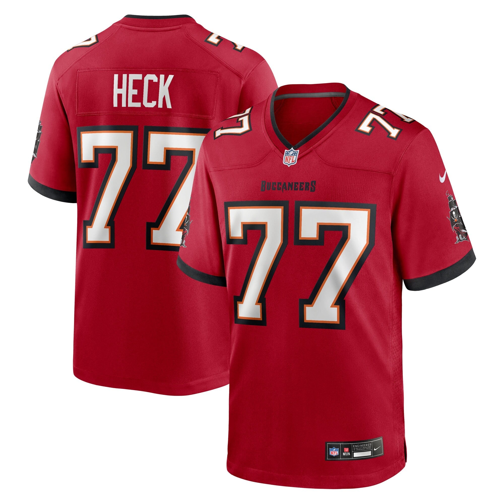 Tampa Bay Buccaneers Charlie Heck Red Team Game Jersey