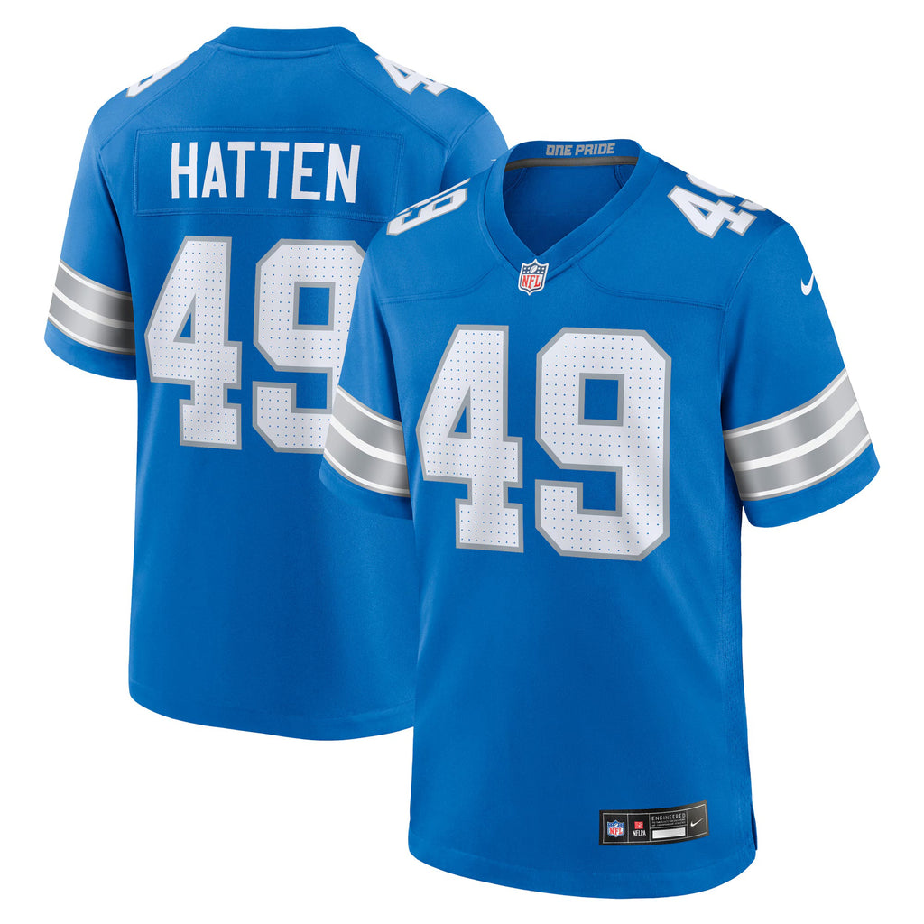 Detroit Lions Hogan Hatten Blue Game Jersey