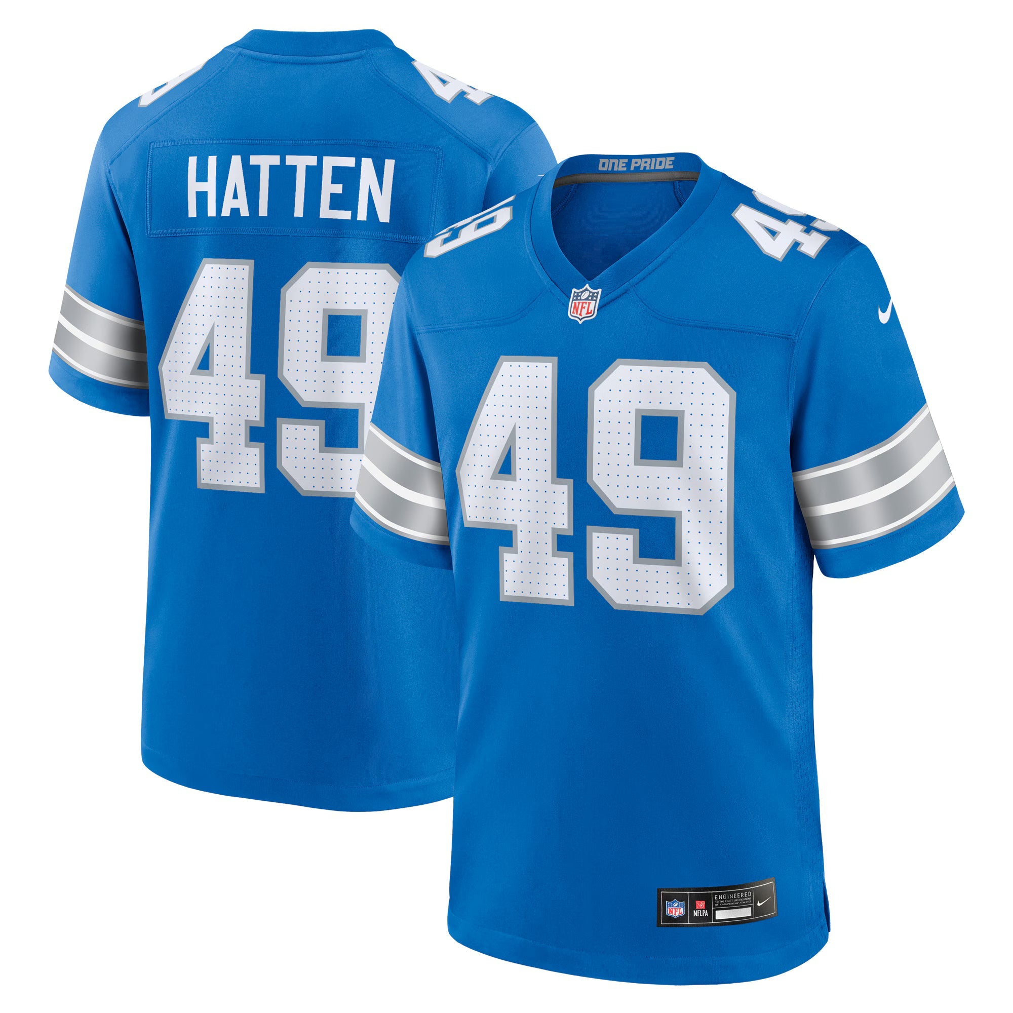 Detroit Lions Hogan Hatten Blue Game Jersey
