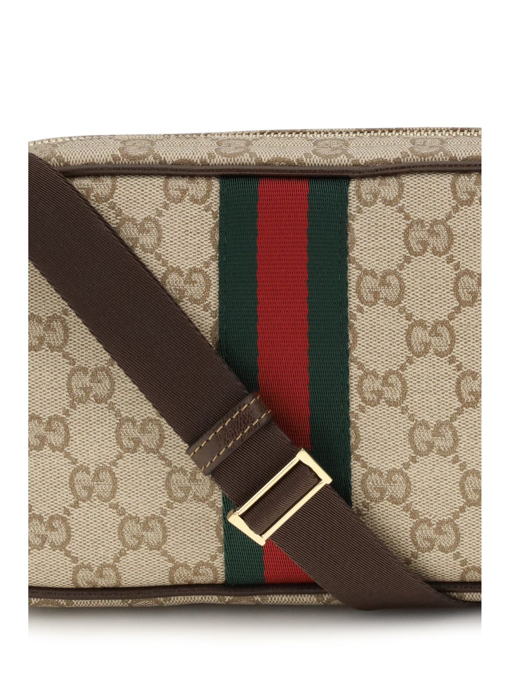 Gucci Men Gg Shoulder Bag With Web Stripe