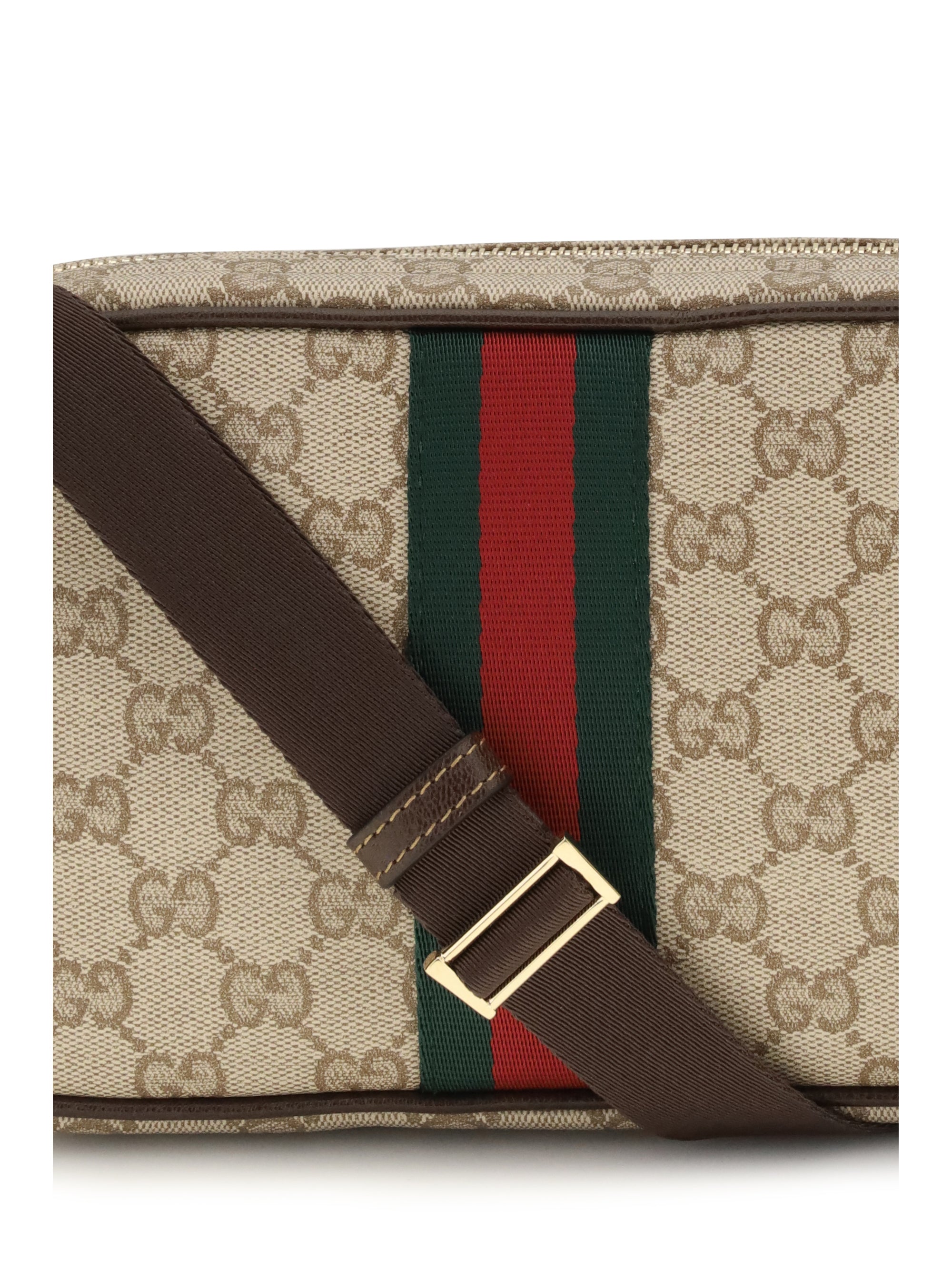 Gucci Men Gg Shoulder Bag With Web Stripe