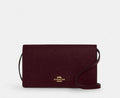 NWT Coach Anna Foldover Clutch/Crossbody Leather bag In Merlot