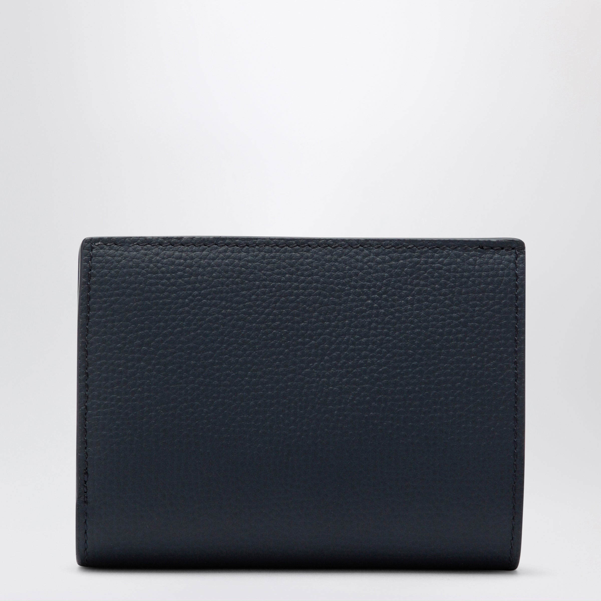 Loewe Anagram Compact Wallet In Hammered Calfskin, Navy Women