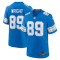 Detroit Lions Brock Wright Blue Team Game Jersey