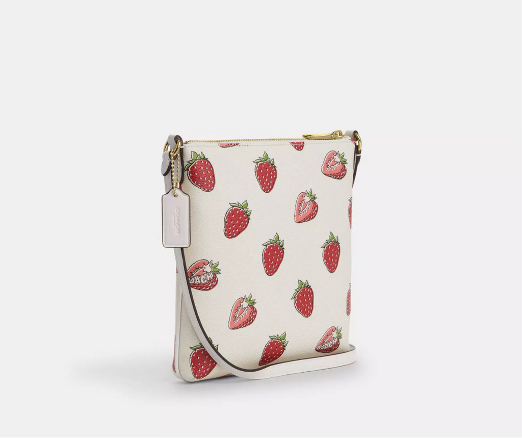 NWT Coach Mini Rowan File Bag With Strawberry Print