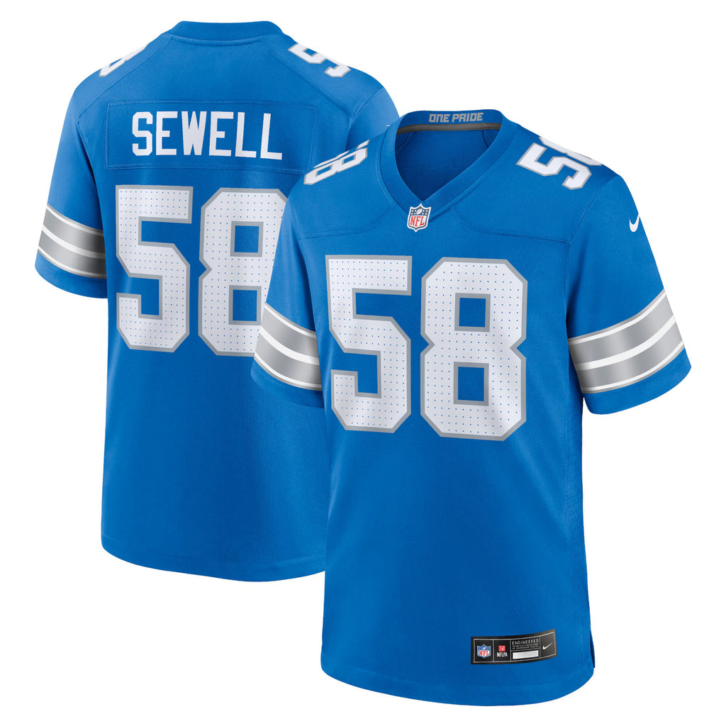 Detroit Lions Penei Sewell Blue Game Jersey