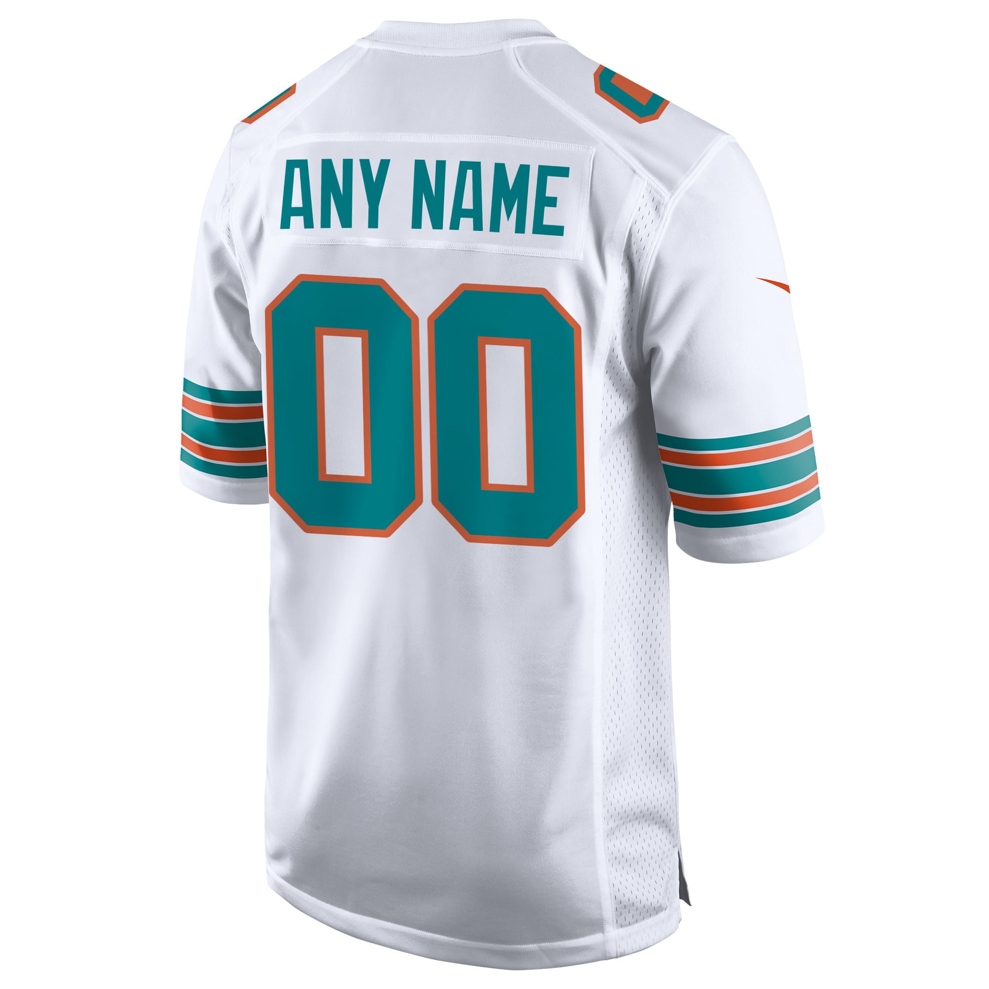 Miami Dolphins White Alternate Custom Game Jersey