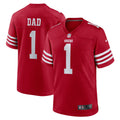 San Francisco 49ers Number 1 Dad Scarlet Game Jersey