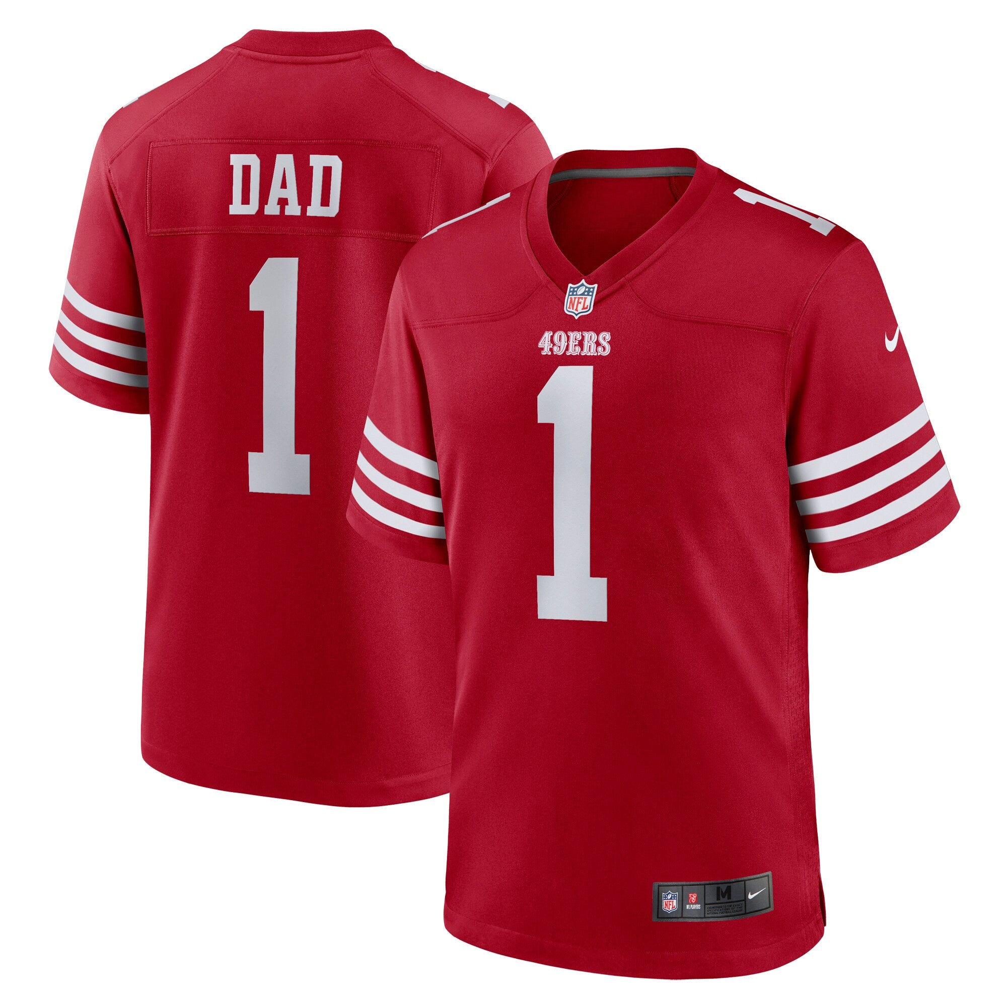 San Francisco 49ers Number 1 Dad Scarlet Game Jersey