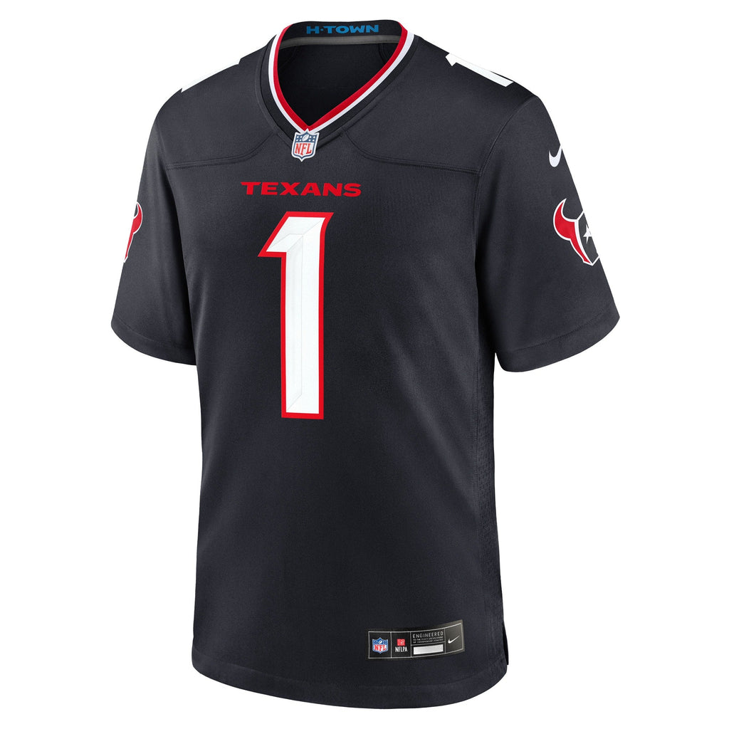 Houston Texans Number 1 Groom Navy Game Jersey