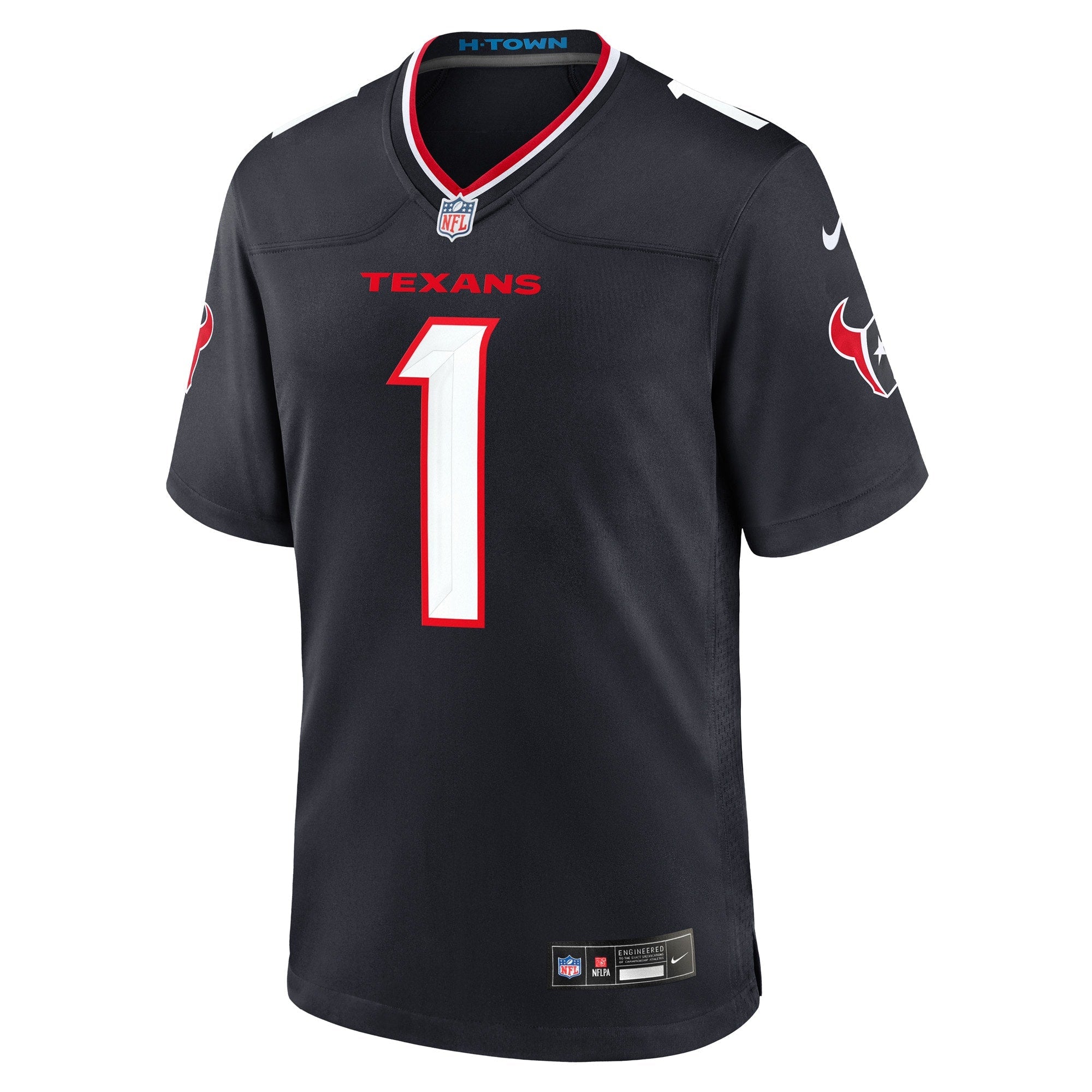 Houston Texans Number 1 Groom Navy Game Jersey