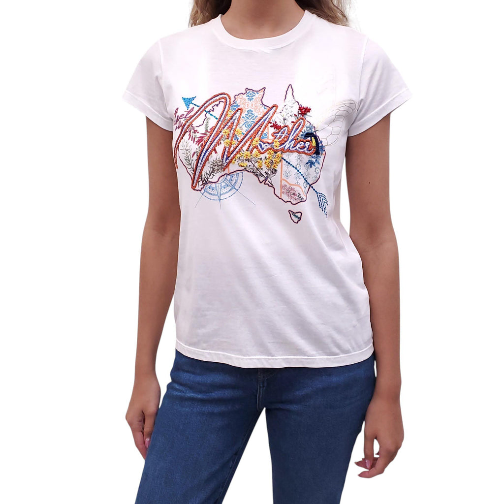 CAMILLA GRAPHIC WHITE T-SHIRT - SIZE XS