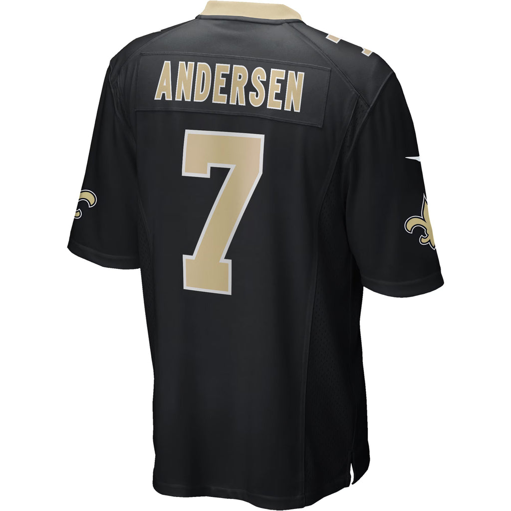 New Orleans Saints Morten Andersen Black Game Retired Player Jersey