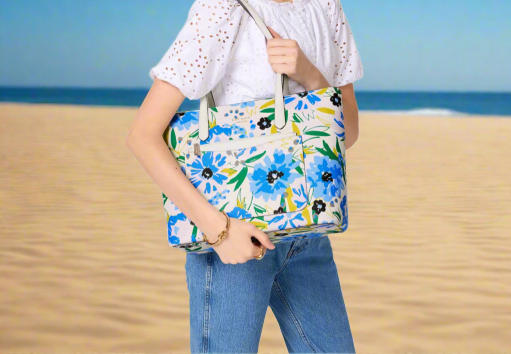 NWT Kate Spade Staci Floral Large Tote Set with 2 Pouches/wristlets