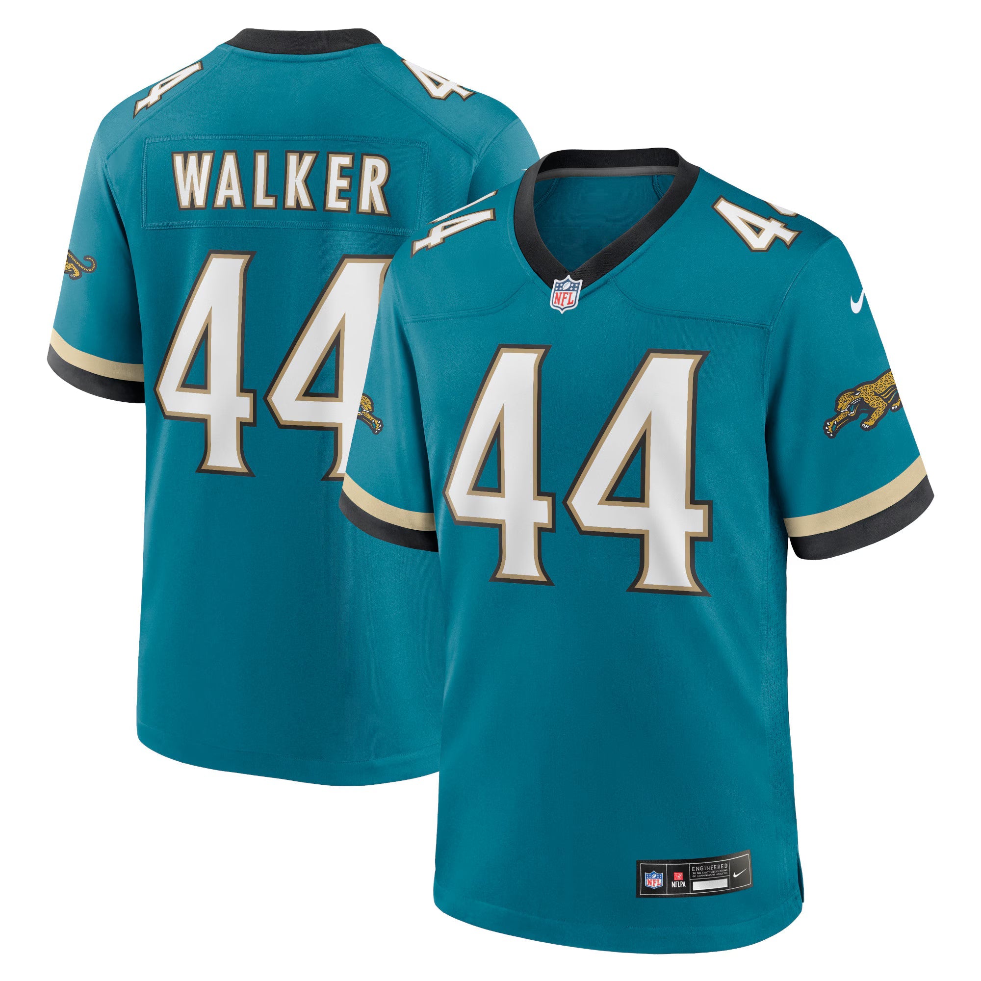 Jacksonville Jaguars Travon Walker Teal Prowler Throwback Player Game Jersey