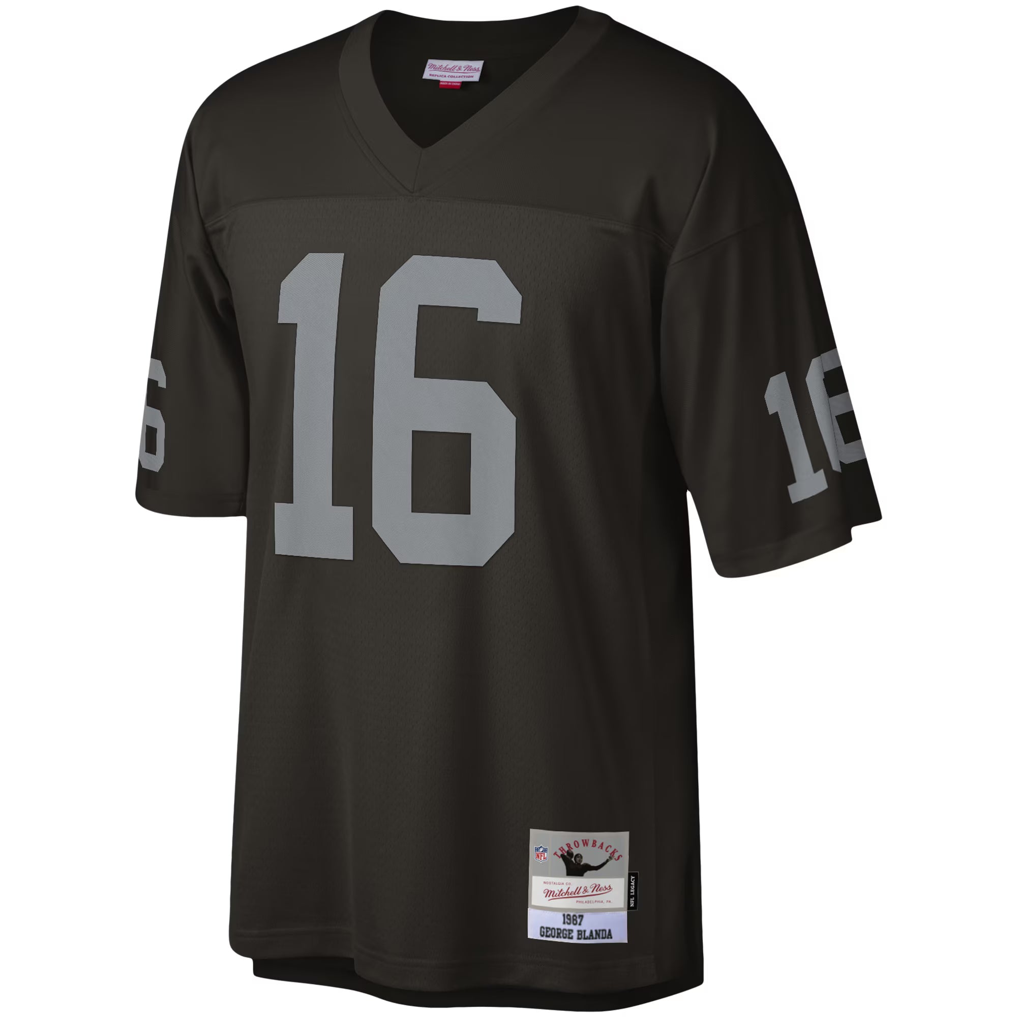 Las Vegas Raiders George Blanda Mitchell & Ness Black Legacy Replica Jersey