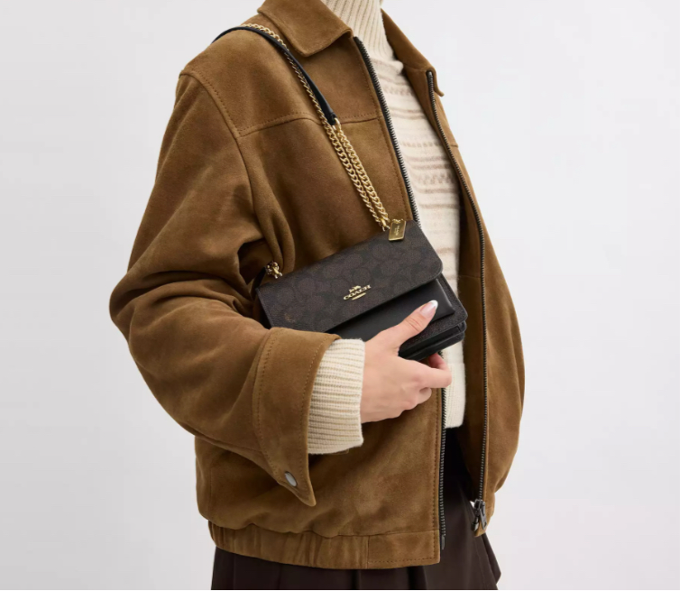 NWT Coach Mini Klare Crossbody Bag Signature Canvas & Leather In Brown/Black