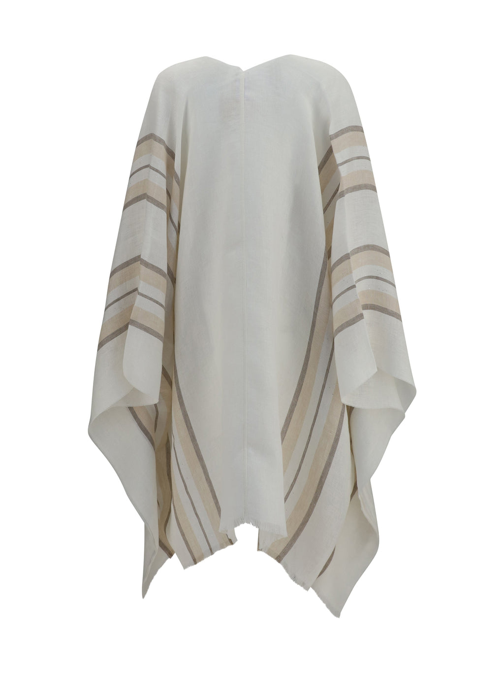 Brunello Cucinelli Women Open Poncho In Linen, Cashmere And Silk Blend