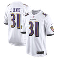 Baltimore Ravens Jamal Lewis White Retired Player Game Jersey