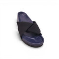 CELINE BLACK AND NAVY SLIDE SANDALS - SIZE 38