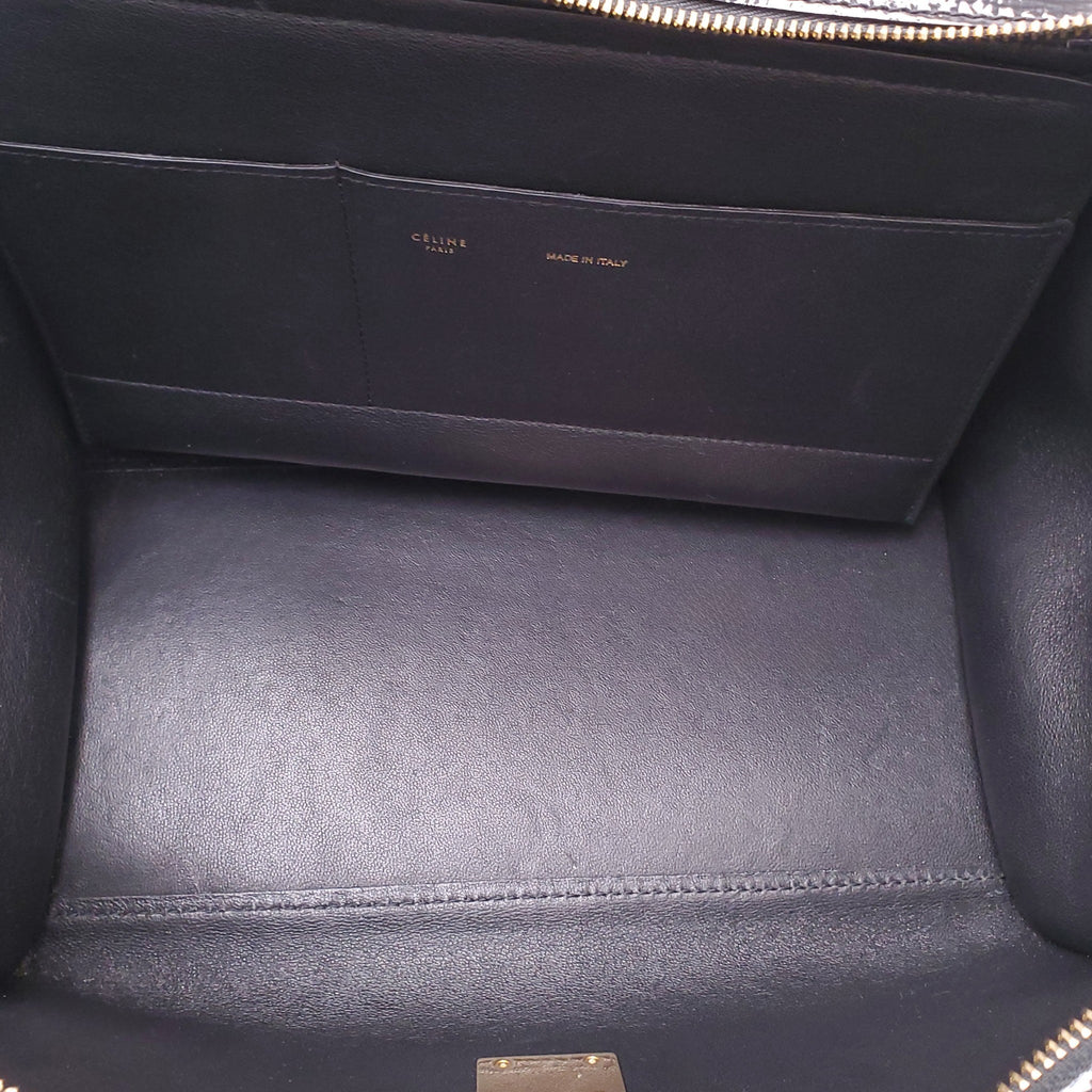 CELINE BLACK PATENT TRAPEZE BAG