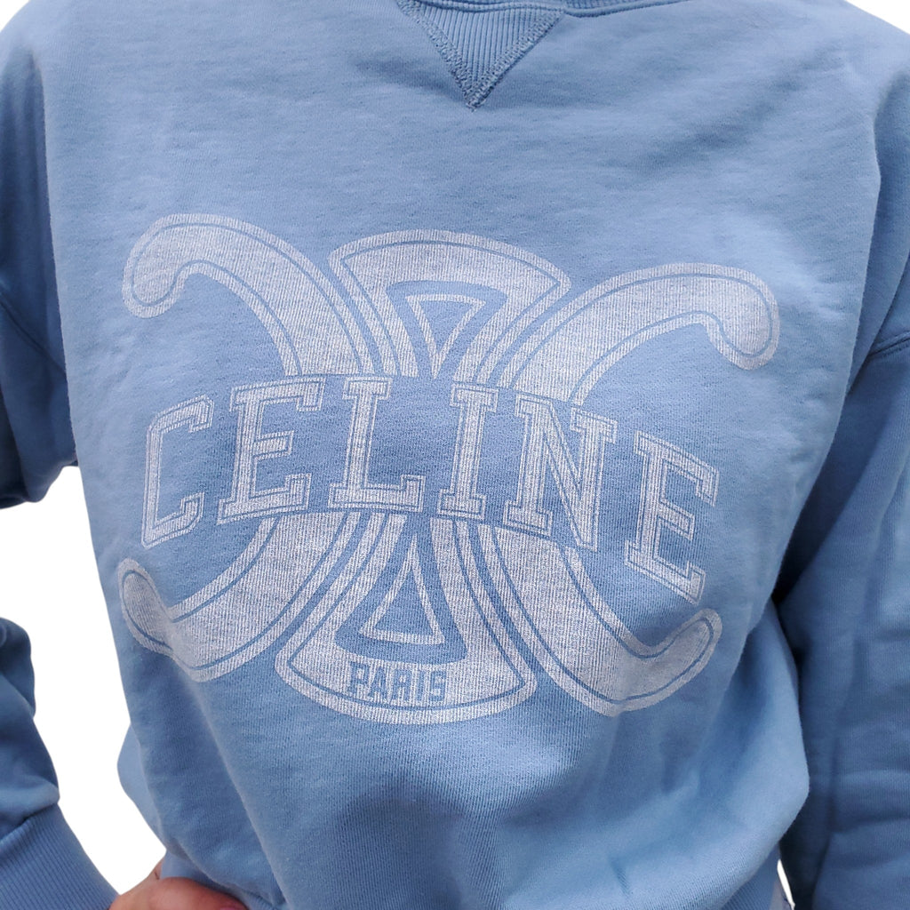 CELINE BLUE LOGO SWEATSHIRT - SIZE XS