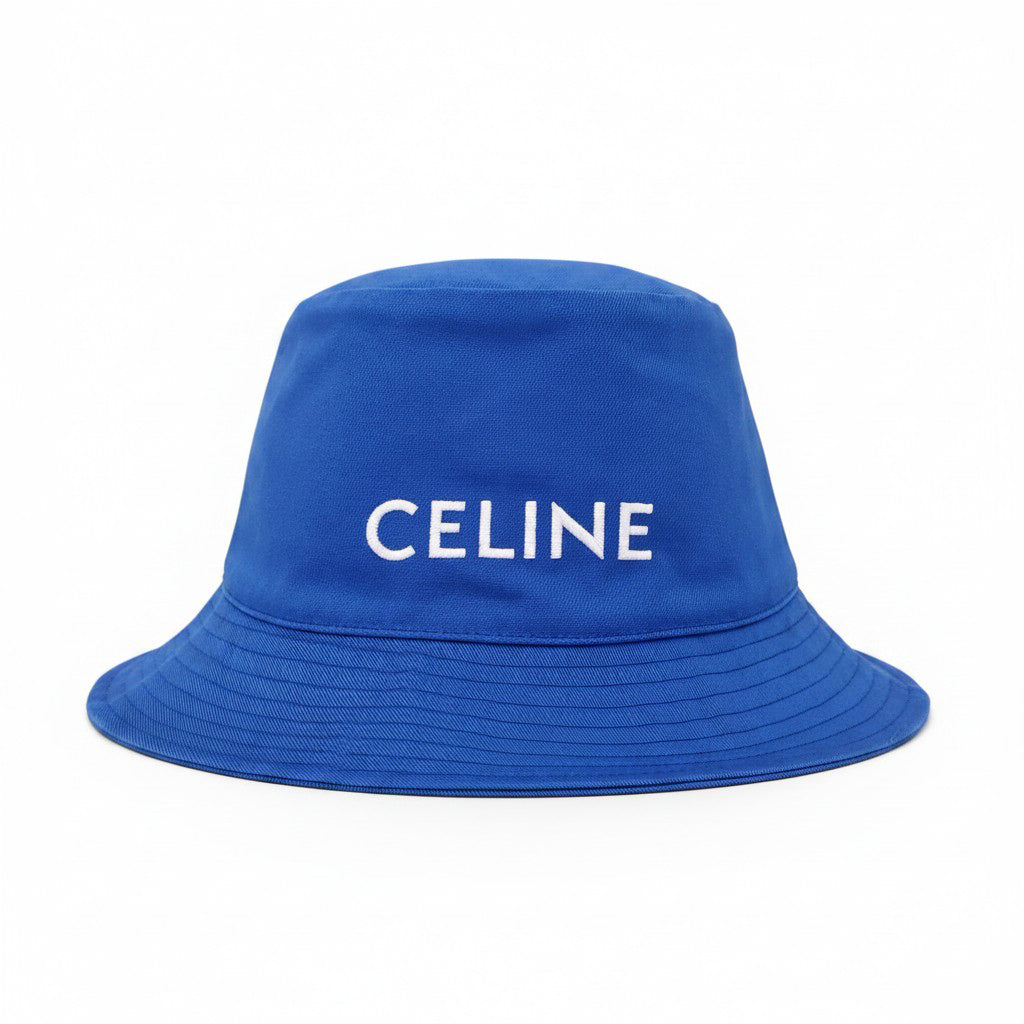 CELINE BLUE WOOL LOGO HAT- SIZE M