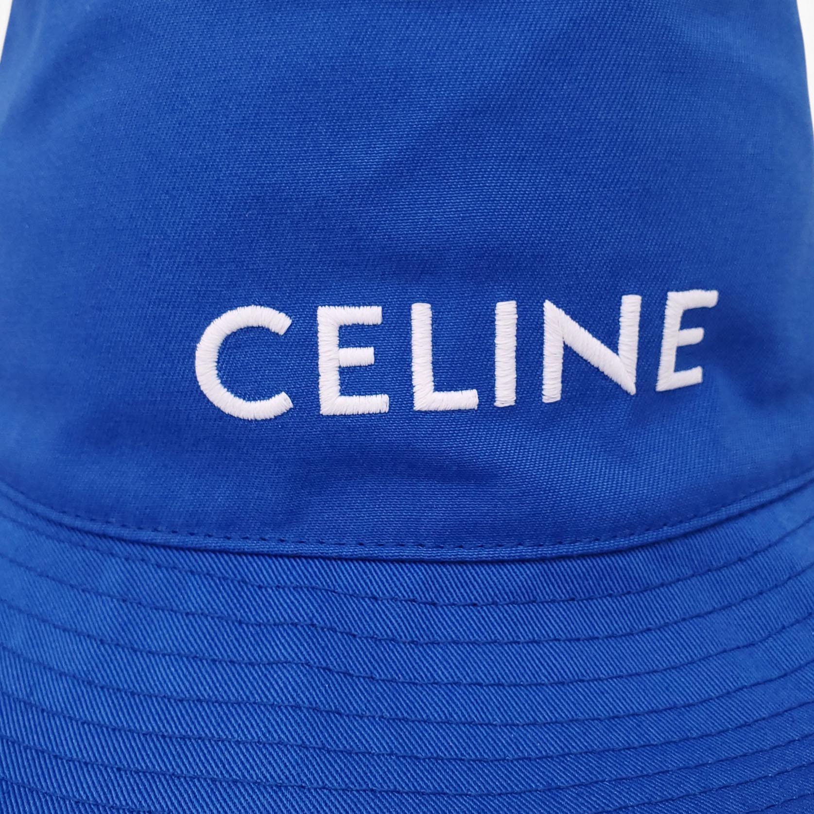 CELINE BLUE WOOL LOGO HAT- SIZE M