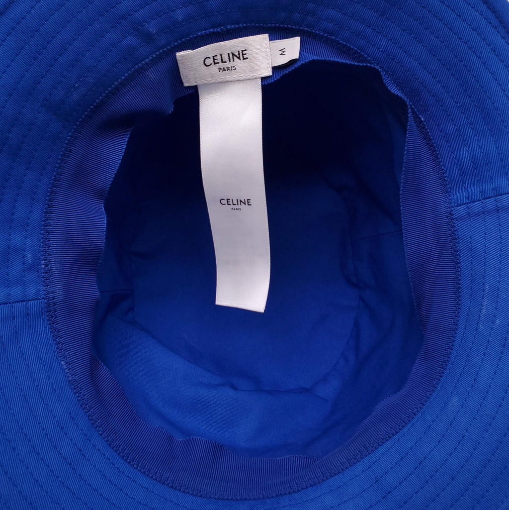 CELINE BLUE WOOL LOGO HAT- SIZE M
